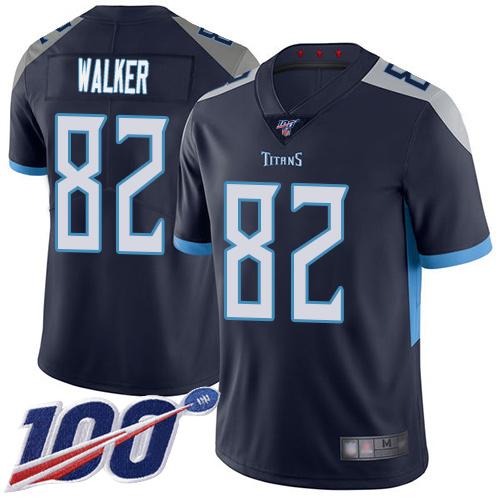 Tennessee Titans Limited Navy Blue Men Delanie Walker Home Jersey NFL Football #82 100th Season Vapor Untouchable